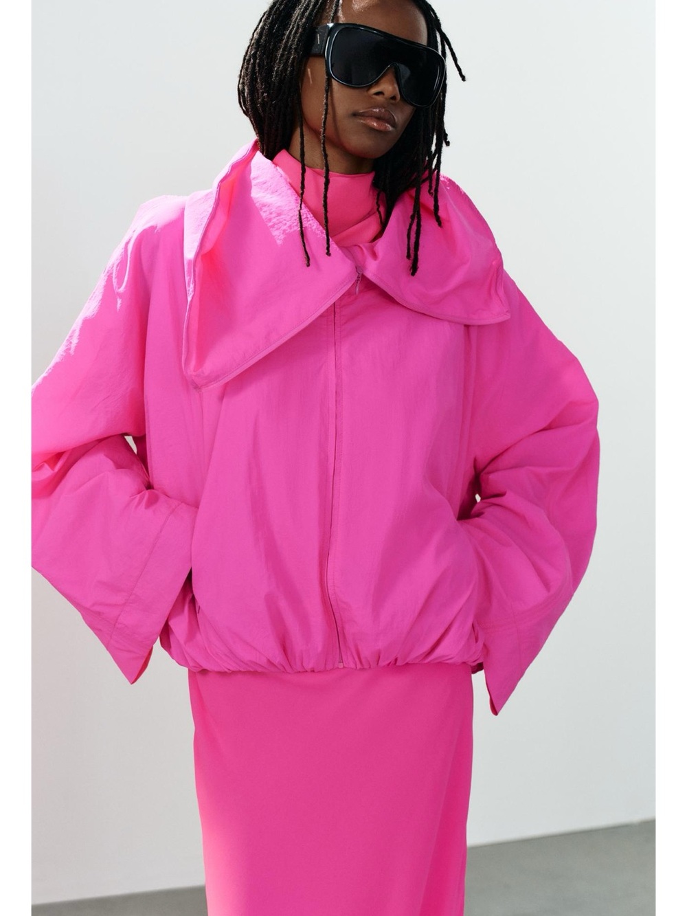 Zara TECHNICAL FABRIC STAND-UP COLLAR JACKET